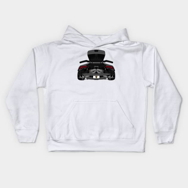 HURACAN DARK-GREY Kids Hoodie by VENZ0LIC